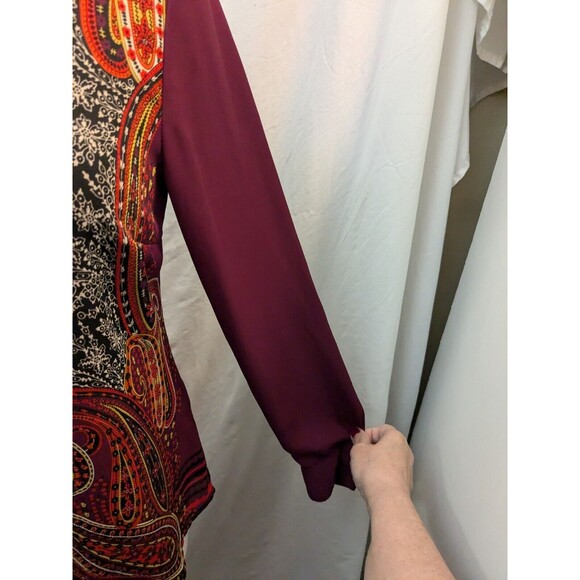 Dana Buchman Blouse Women's 4 Multi Paisley Print Career Top Corpcore Romantic - Picture 5 of 11